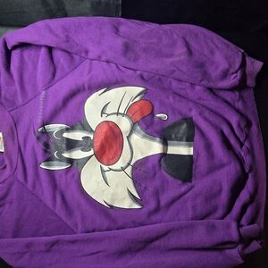 Vintage 90s Warner Brothers Sylvester Purple  Hanes Pullover Sweatshirt Size XL